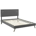 thumbnail image 2 of Modway Ruthie Queen Fabric Platform Bed with Round Splayed Legs in Gray, 2 of 6