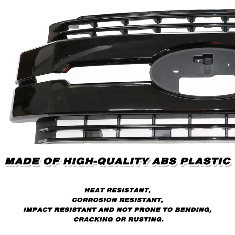 Gloss Black Front Bumper Grille For 2017-2019 Ford F250 F350 F450 Super Duty - Lariat Look Mesh Style