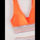 thumbnail image 5 of Bikini de Dos Piezas para Mujer, Cintura Alta, Cuello Halter, Traje de Baño Adelgazante, Naranja, Rojo, Talla M, 5 of 7