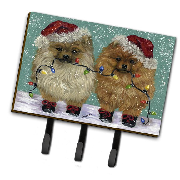 Pomeranian Christmas Lighten Up Leash or Key Holder