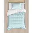 thumbnail image 3 of Retro Duvet Cover Set, Big White Dots Spots Little Circles Shabby Pastel Colors Symmetrical Monochrome, Decorative 3 Piece Bedding Set with 2 Pillow Shams, King Size, Pale Blue White, by Ambesonne, 3 of 3