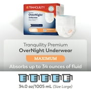 Tranquility Premium OverNight Disposable Absorbent Underwear, Medium, Maximum Protection, 18 ct Bag