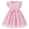 thumbnail image 2 of HOMADLES Toddler Girls Dress Crewneck Mesh Breathable Summer Short Sleeve Stretch Princess Dress Dress A Pink 4-5T, 2 of 9