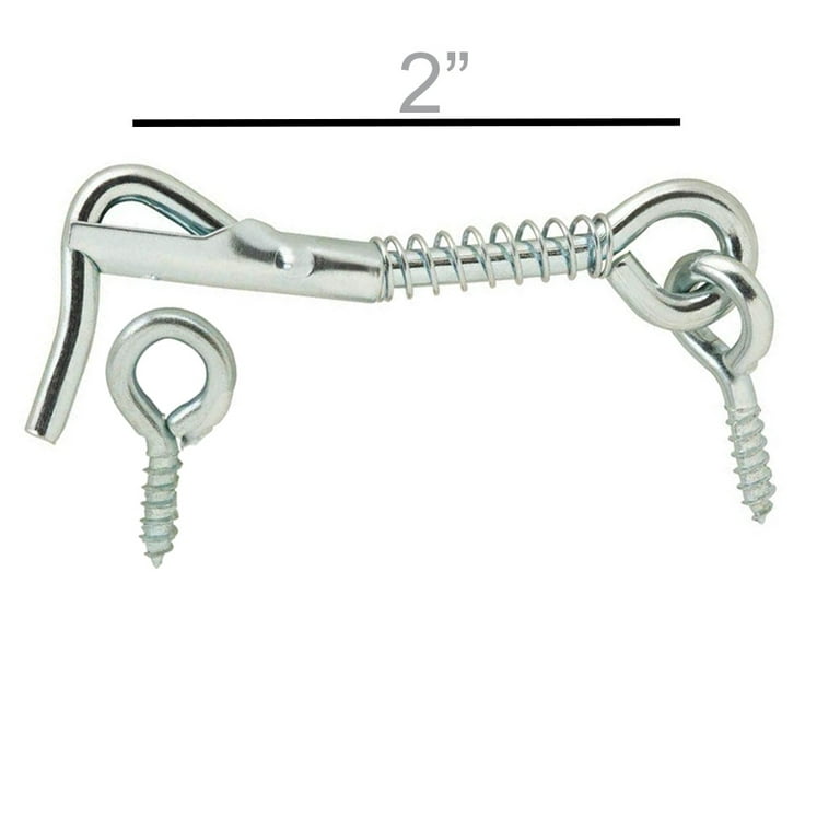 Hook and eye latch with spring sales