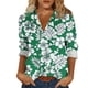 thumbnail image 1 of Camisas de Cuello de la Tripulación de Manga Corta para las Mujeres Estilo Hawaiano No Estructurado Impreso Cuello Acampanado Blusa de Manga Larga Camisas de Cuello de la Tripulación de Manga Larga p, 1 of 6