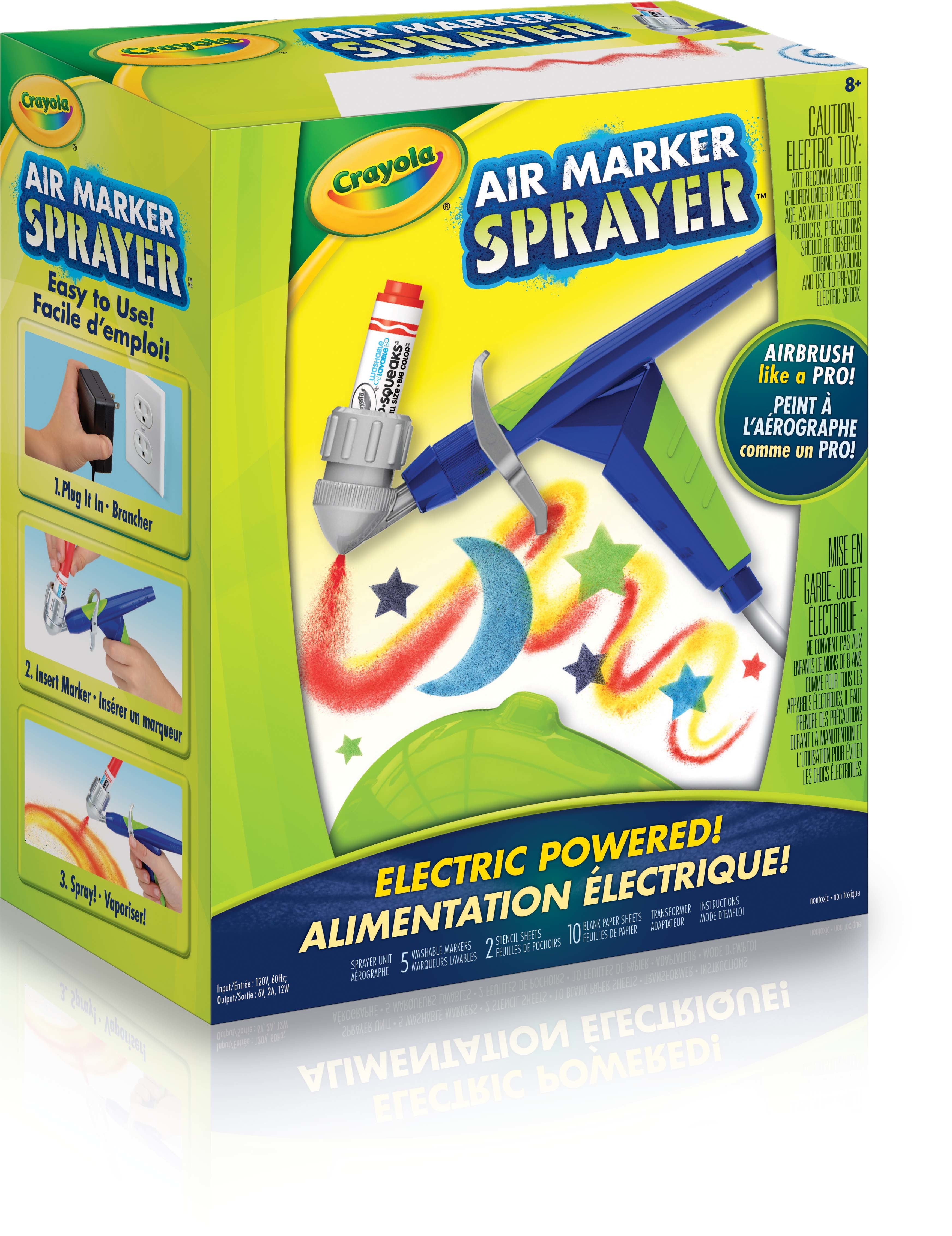 NEW Crayola Mini Marker Sprayer Kids Airbrush Art Kit with Stencils - Arts  & Crafts, Facebook Marketplace