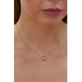 thumbnail image 2 of 18K Gold Plated Sterling February Lab Created Amethyst Emerald Cut Birthstone Necklace In Box, 2 of 5