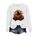 thumbnail image 2 of Jsaierl Halloween Sweatshirts for Women Spooky Pumpkin Ghost Graphic Sweatshirt Trendy Crewneck T-shirt Long Sleeve Holiday Pullover Tops Halloween Gifts, 2 of 6