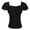 Black gothic square neck blouse a1, variant on Women Gothic Square Neck Blouse Ruffle Trim Short Sleeve Tops Vintage Lace Up Casual Shirts Elegant Chic T-Shirts Night Out Fashion Clothes, White M