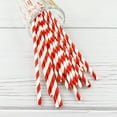 thumbnail image 4 of 7.7x0.2In Striped Paper Straws,100Pcs Durable Eco friendly Straws for Party Decoration,Red and White Striped Straws for Christmas Decoration, 4 of 7