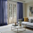 thumbnail image 2 of Half Price Drapes Ink Blue Rustic Linen Weave Light Filtering Curtains for Bedroom (2 Panel), 50W X 84L, 2 of 12