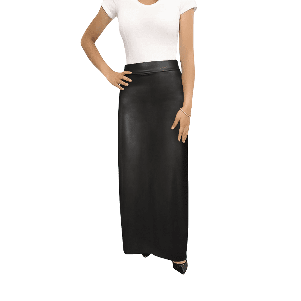 Women's Maxi Skirts for Women Long Length Elastic Waist Skirts Faux