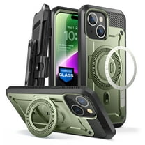 SUPCASE Unicorn Beetle Pro Mag Case for iPhone 15 6.1", Compatible with MagSafe Full Body Rugged Case with Built-in Screen Protector & Kickstand & Belt-Clip (Guldan)