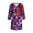 thumbnail image 4 of Vestido de mujer Vintage Casual Vestido con cuello en V Manga larga Suelto con flecos Midi Vestido Pompotops  ghjkhdj17357, 4 of 5