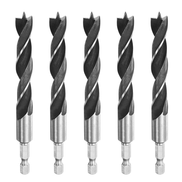Uxcell 5pcs Brad Point Drill Bits Set 1/2" Wood Drill Bit with 1/4" Hex Shank