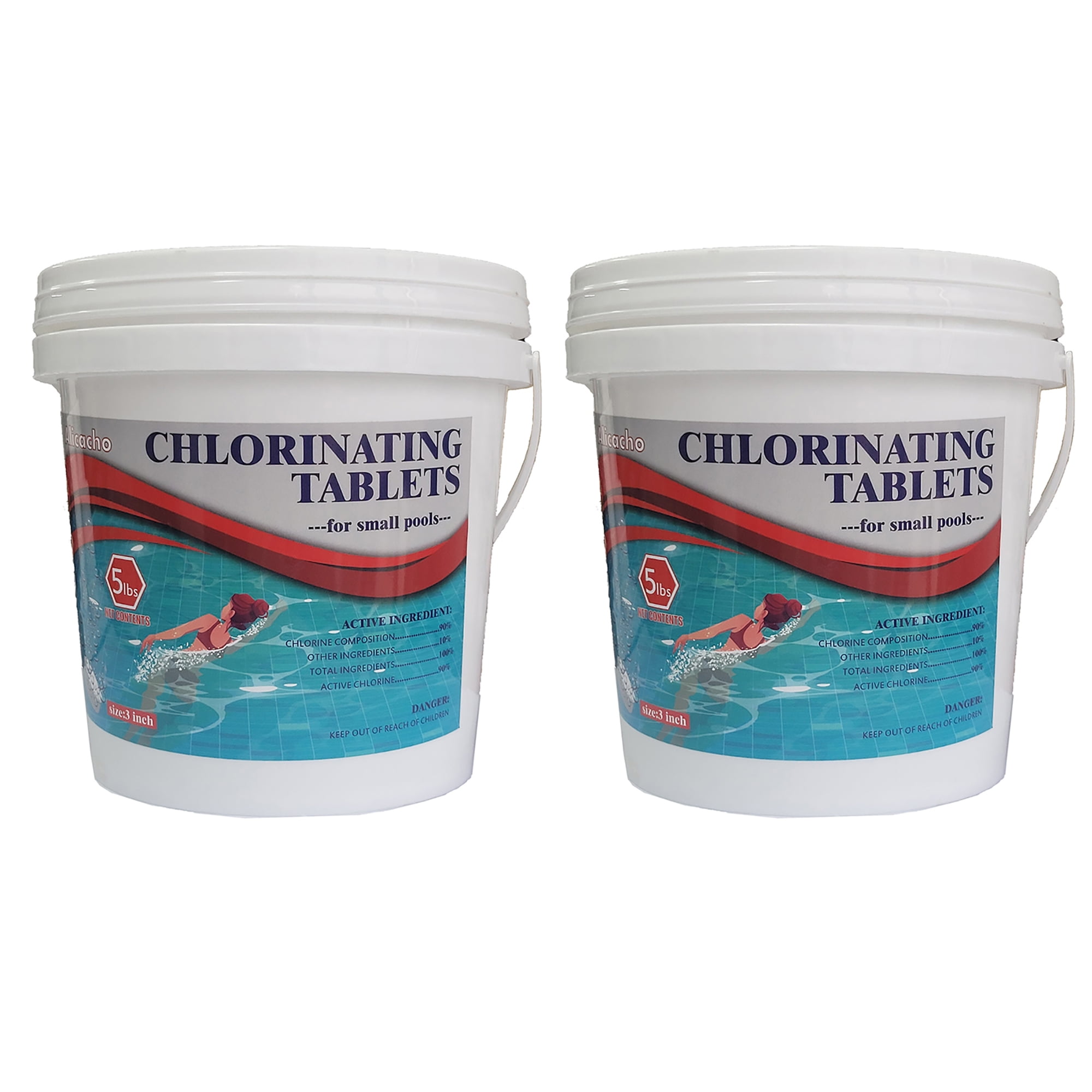 Alicacho 10 lbs Chlorine Tablets 3 inch Long Lasting Effective Chlorinating Tabs 90 Available