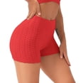 thumbnail image 5 of Rawiri Pantalones cortos deportivos para mujer, cintura alta, textura de burbuja, pantalones cortos ajustados para levantar glúteos y fitness, 5 of 5