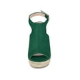 thumbnail image 5 of BLISSFUL STEP Women's Peep Toe Slingback Platform Wedge Heel Sandals Emerald Green 10, 5 of 6