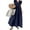 Dark Blue, variant on Chouyatou Womens Long Denim Dress Casual Loose Fit Ruffle Sleeveless V-Neck Jean Maxi Dresses