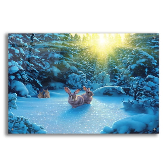 Epic Art 'Snowy Adventure' by Kirk Reinert, Acrylic Glass Wall Art, 36"x24"
