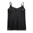thumbnail image 4 of Satin Undershirts for Women V-Neck Lace Trim Cami Top Women's Elegant Summer Tank Tops Black M, 4 of 6