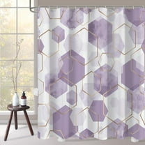 Modern Extra Long Shower Curtain for Bathroom, Lavender Geometric Art Decor Waterproof Bath Curtain, Fabric Shower Curtain Sets for Home Decor, 72" W x 84" L Inch
