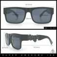 thumbnail image 3 of Locs Mens Bold Gothic Logo Thick Arm Horn Rim Gangster All Black Sunglasses [56mm] Black Gold, 3 of 8