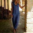 thumbnail image 5 of Guluxicc Womens Hooded Linen Jumpsuit Sleeveless Button Down Utility Pockets Tapered Leg Casual Loose Summer Vacation Overalls, 5 of 7