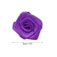 thumbnail image 2 of Uxcell 50pcs 3cm Ribbon Roses for Crafts Artificial Fabric Flowers, Dark Purple, 2 of 5