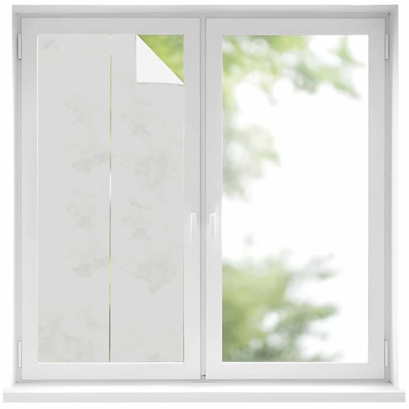 Pure Light Grey Window Privacy Film, Simple Solid Color Static Cling UV Sun Blocking Heat Control Window Tint Day and Night, Non-Adhesive Reusable One Way Windows Privacy Cover 19.6''x39.3''