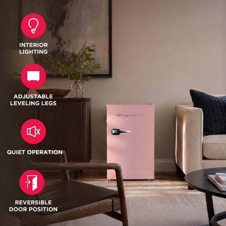 Frigidaire 3.2 Cu Ft Retro Compact Refrigerator with Chiller, Pink photo 2