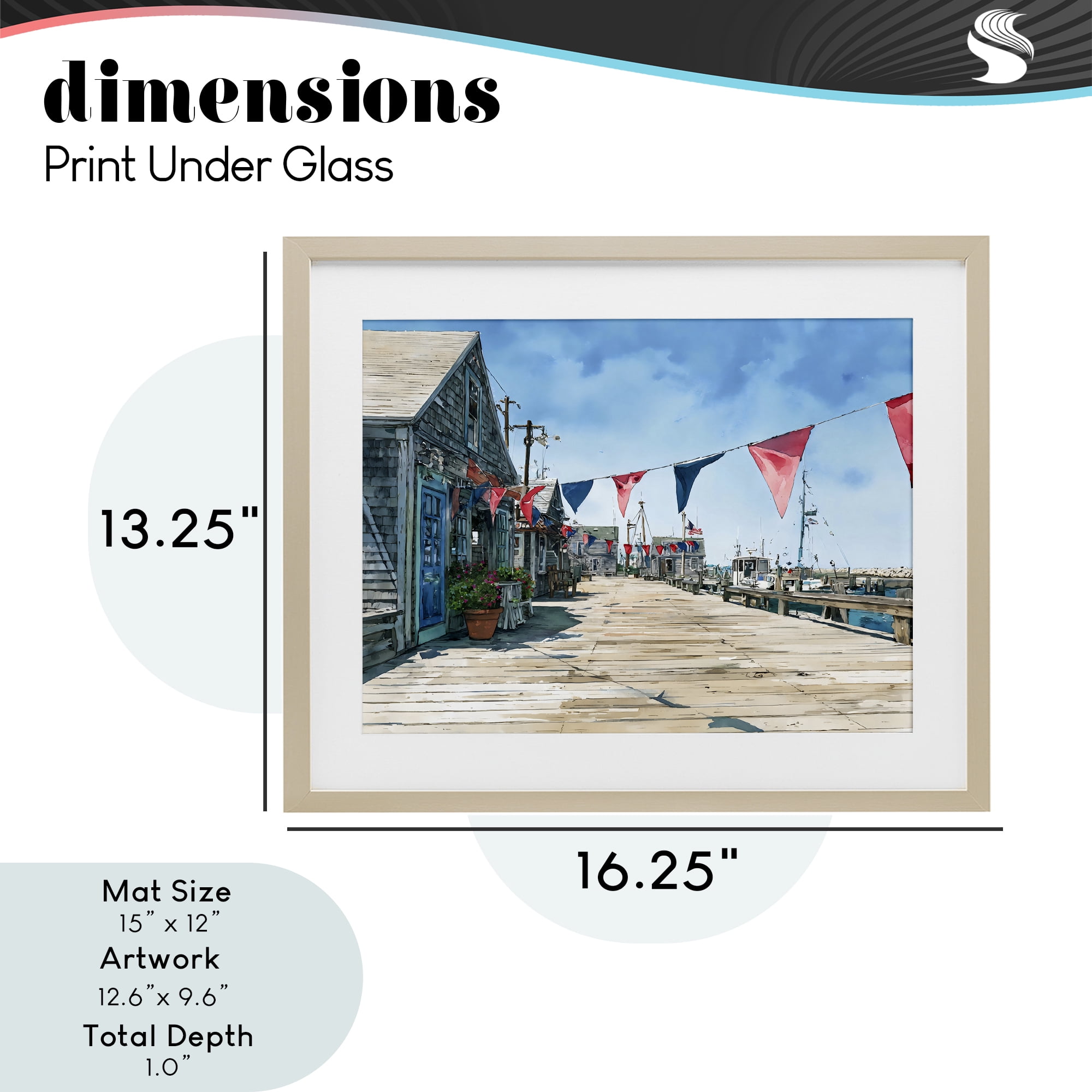 Stupell Industries Seaside Fishing Wharf Birch Framed Print Under Glass, design by Franklyn Gregory