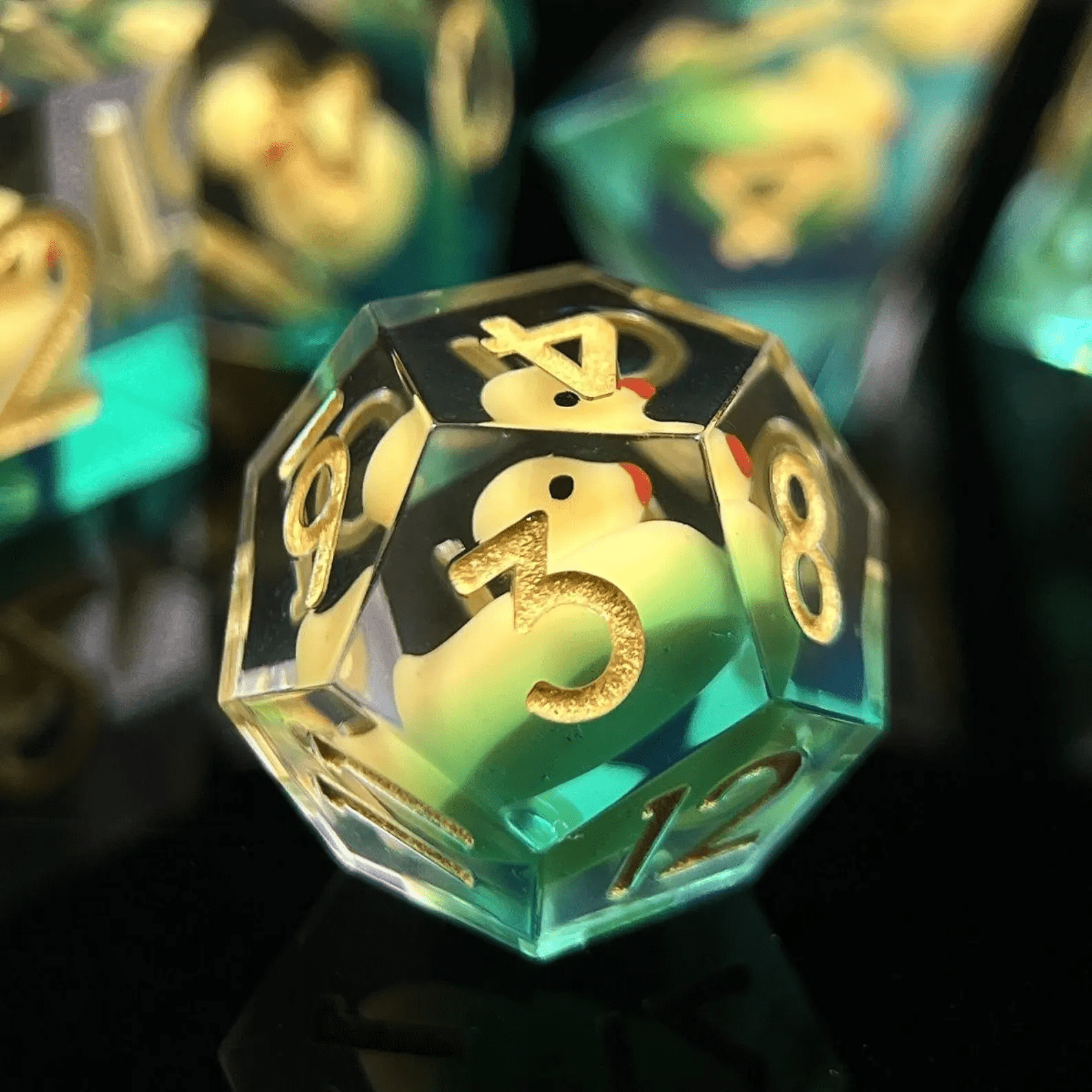 Resin D&D Dice Set, 7pcs Polyhedral Dice (D4, D6, D8, D10, D12, D20, D%) for Dungeons and Dragons, RPG, MTG