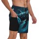 thumbnail image 2 of Fotbe Vintage Blue Pattern Whale Traje de Baño para Hombre – Shorts de Natación de Secado Rápido con Forro y Bolsillos-3X-Large, 2 of 6