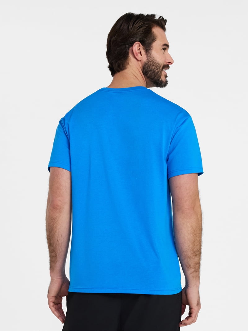 Athletic Works Men's Tri-Blend Tee, Blue, L, 80% Polyester