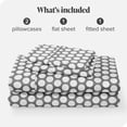 thumbnail image 3 of Bare Home Ultra-Soft Sheet Set - Premium 1800 Collection - Deep Pockets - 4-Pieces - California King, Pennytile - Gray/White, 3 of 7