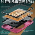 thumbnail image 4 of Funda de TPU + PC a prueba de golpes para tableta con soporte, ranura para bolígrafo y correa para el hombro para iPad Mini 2019 / Mini 4 (rosa oscuro), 4 of 5