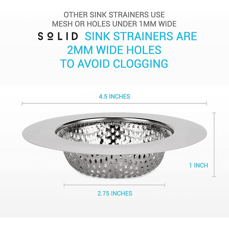 Kitchen Sink Strainer - Food Catcher for Most Sink Drains - Rust Free  Stainless Steel - 2 Pack - 4.5 Inch Diameter