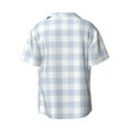 thumbnail image 2 of JUNZAN Mens Casual Button Down Shirts Short Sleeve Blue Checkboard Print Shirt-4X-Large, 2 of 7