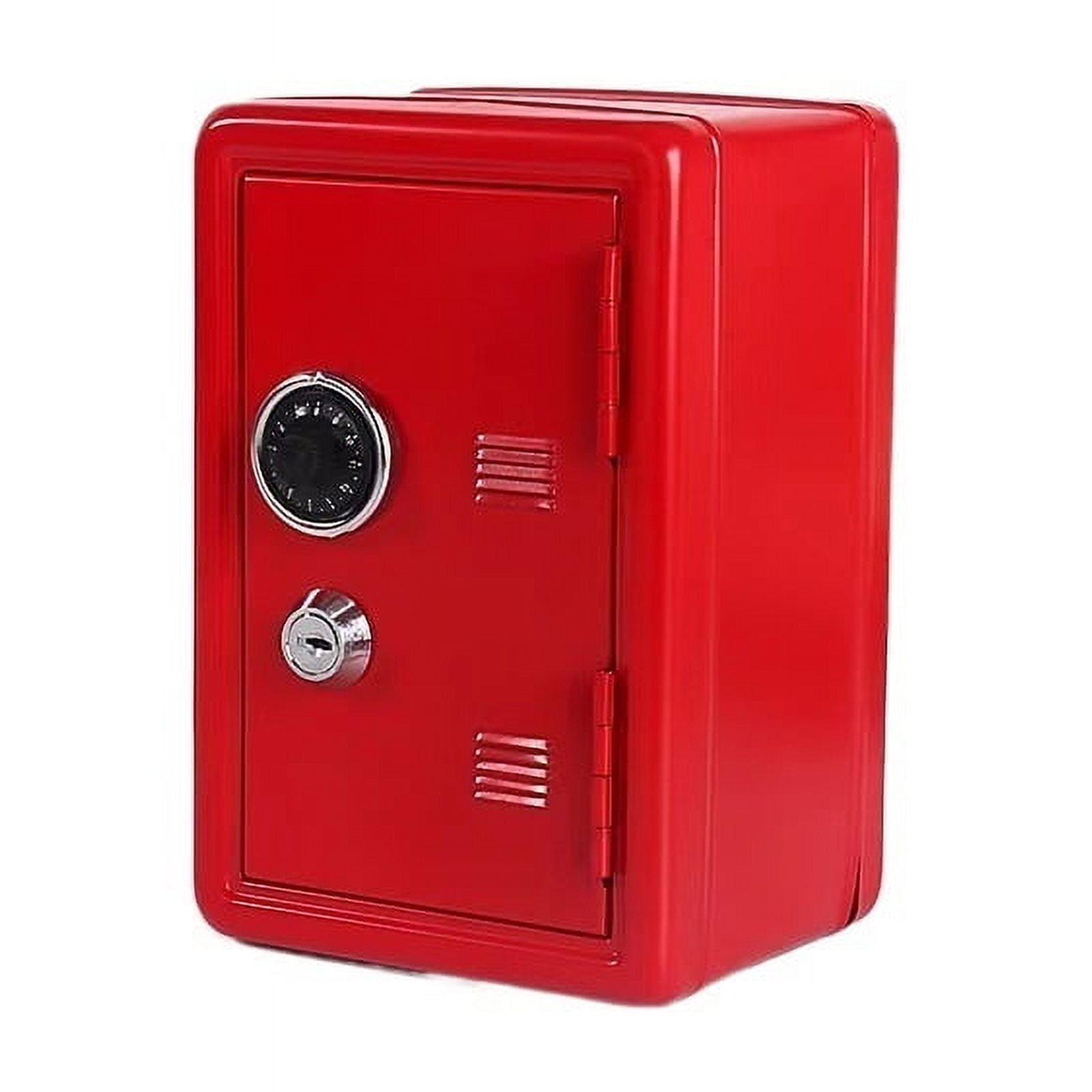 Safe Box Organizer Iron Pink Desk Decorative Box , Bank Metal Mini Storage Box ,House, Apartment, Office Key Storage