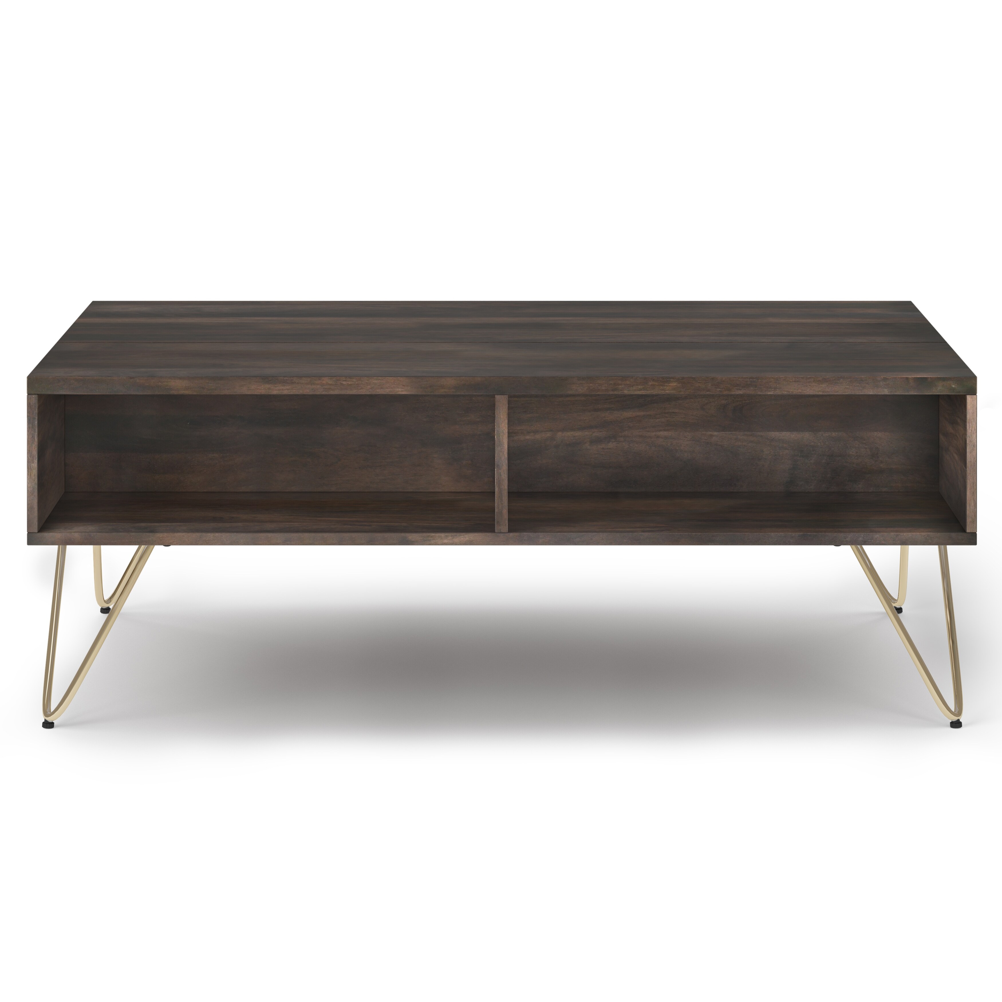 WyndenHall Moreno Mango Wood Metal Rectangle Industrial Lift Top Coffee Table Ebony 48 W x 24 D x 22 H - image 4 of 5