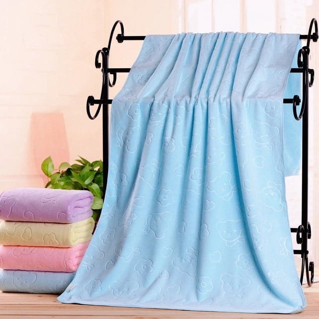 Toalla de baño de microfibra nano con relieve de oso, toalla de playa para adultos, regalo, fibra ultrafina, uso versátil