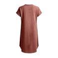 thumbnail image 7 of CIENVNSTG Summer Dresses for Women 2026 Casual Button Down Linen Shirt Dress Short Sleeve Knee Length Tunic Dress Pink L, 7 of 7