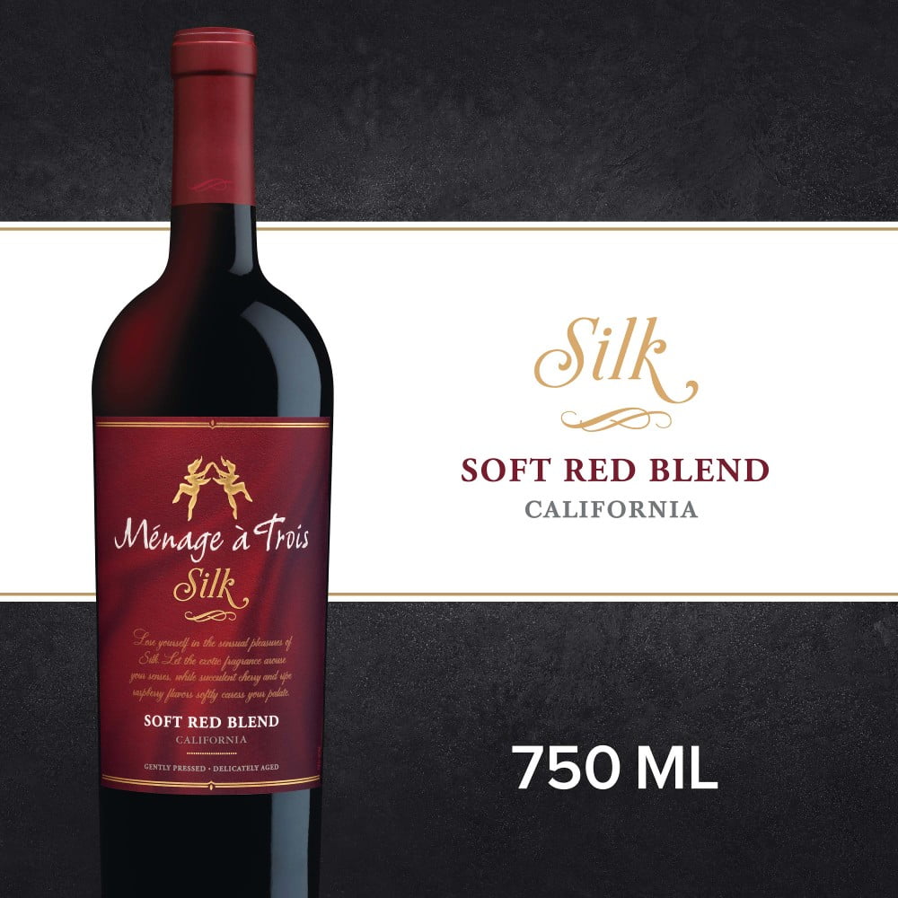 Menage a Trois Silk Red Wine, 750mL Wine Bottle