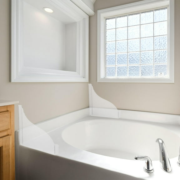 Soimiss Shower Bathtub Splashing Guard Acrylic Fill Gaps Between Bathtub and Wall 1 Set