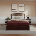 thumbnail image 3 of Lucia Queen Platform Bed with Panel Footboard & 2 Storage Drawers in Walnut, 3 of 16