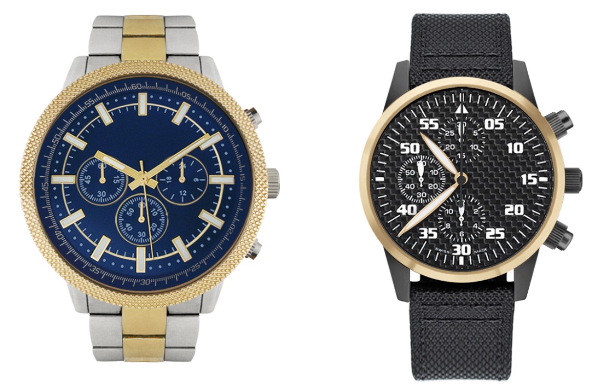 Dress & Casual Analog Quartz Watch Set Twotone