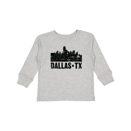 

Inktastic Dallas Texas City Skyline with Grunge Gift Toddler Boy or Toddler Girl Long Sleeve T-Shirt