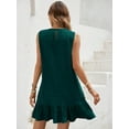 thumbnail image 3 of Women's Ruffle Hem Sleeveless Tank Dress Round Neck Casual Smock Summer Mini Dresses, 3 of 11