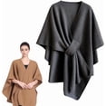 thumbnail image 1 of Cape Châle Uni pour Femmes, Poncho Ouvert Doux, 1 of 7
